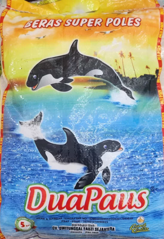 Beras Super poles Dua Paus ( 5 kg )